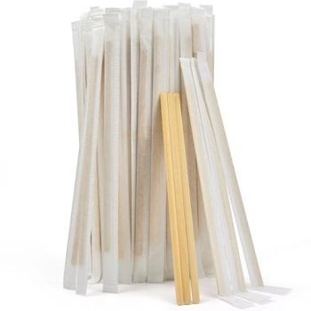 Bamboo Coffee Stirrers Individually Wrapped 100 Count
