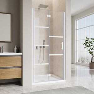 UCALAFEE Glass Shower Door, 34″ W x 72″ H Bifold Shower Door