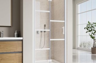 UCALAFEE Glass Shower Door, 34″ W x 72″ H Bifold Shower Door