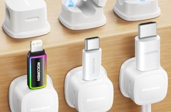 6-Pack Magnetic Cable Clips, Rocoren Smooth Adjustable Adhesive Cord Organizer