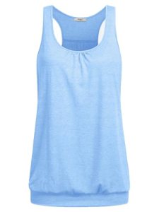Miusey Womens Sleeveless Round Neck Loose Fit Racerback Yoga Tank Top (Cambric B