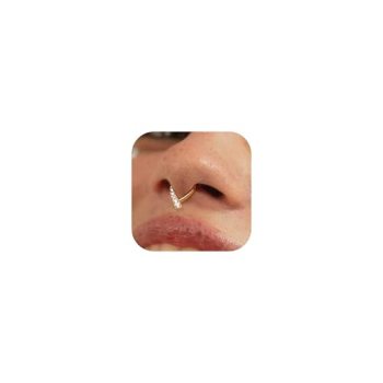 BodyBonita 16G Septum Ring – 316L Surgical Steel Teardrop Nose Rings Hoops Clear