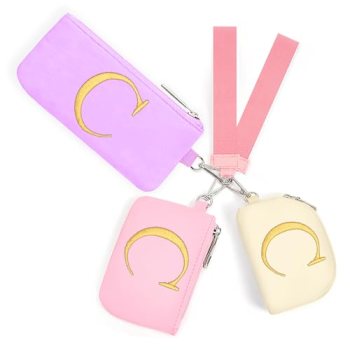 Mini Zip Around Keychain Wristlet Wallets for Women and Girls: Three Coin Purses