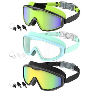 CIFOYA Kids Swim Goggles, 3 Pack Swimming Goggles for Kids 4-16