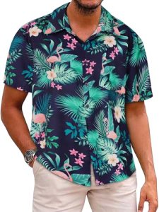 Mens Hawaiian Shirt Short Sleeve Summer Beach Casual Tops Button Down T Shirts w