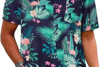 Mens Hawaiian Shirt Short Sleeve Summer Beach Casual Tops Button Down T Shirts w