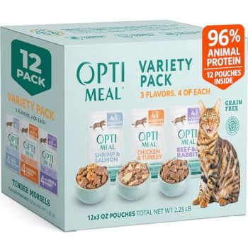Optimeal Wet Cat Food Variety Pack – Grain Free Tender Morsels
