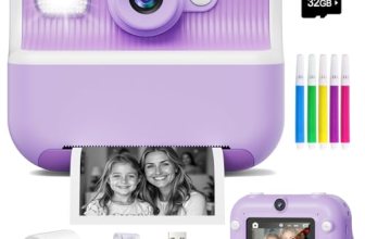 Instant Camera, Front Rear Dual Selfie Kids Camera with 1080P Videos