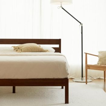 LIFEMENT King Bed Frame with Headboard Classic Wood Platform