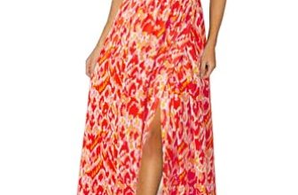 KILIG Women’s Summer Spring Casual Sleeveless High Split Floral Sundress Beach V