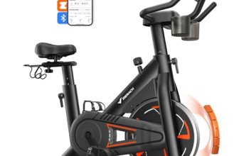 Merach Magnetic Exercise Bike, Low Noise Stationary Bike for Home with Comfortab