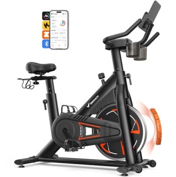 Merach Magnetic Exercise Bike, Low Noise Stationary Bike for Home with Comfortab