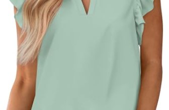 Zenlonr Womens Summer Tops 2026 Casual V Neck Ruffle Cap Sleeve Blouse Shirts So