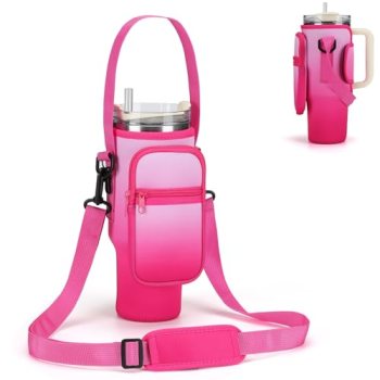 GOEWY Water Bottle Carrier Bag for Stanley 30oz Tumbler with Phone Pocket Water
