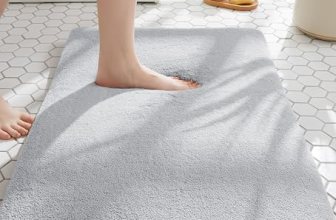 MINIDEAR Bathroom Rugs 24×17 Light Gray – Thick Memory Foam Bath Mat