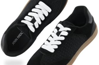 JENN ARDOR Womens Black Fashion Sneakers Casual Walking Shoes Classic Non-Slip C