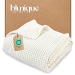 blunique Waffle Knit Throw Blanket