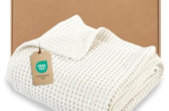 blunique Waffle Knit Throw Blanket