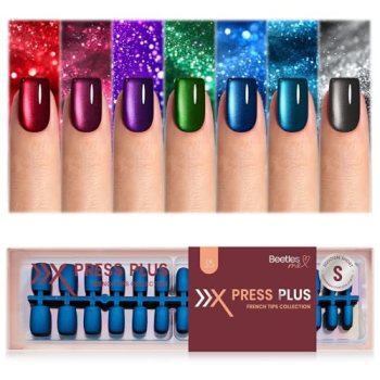 Beetles X Press Cat Eye Nails – 7 Colors Short Square Press On Nails