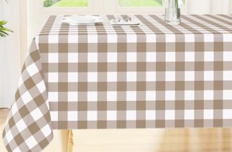 Smiry Rectangle Table Cloth, Waterproof Vinyl Tablecloths with Flannel Backing