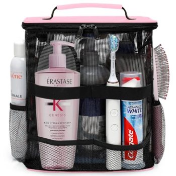 Dorm Room Essentials for Girls, Mesh Shower Caddy Hanging, Large Capacity Toilet