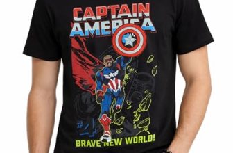 Marvel Mens Graphic T-Shirts – Avengers Spiderman Captain America Short Sleeve C