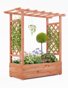 GarveeLife Raised Garden Bed with Trellis