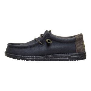 HEYDUDE Wally Waxed Casual Black/Black Size 11