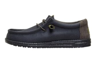 HEYDUDE Wally Waxed Casual Black/Black Size 11
