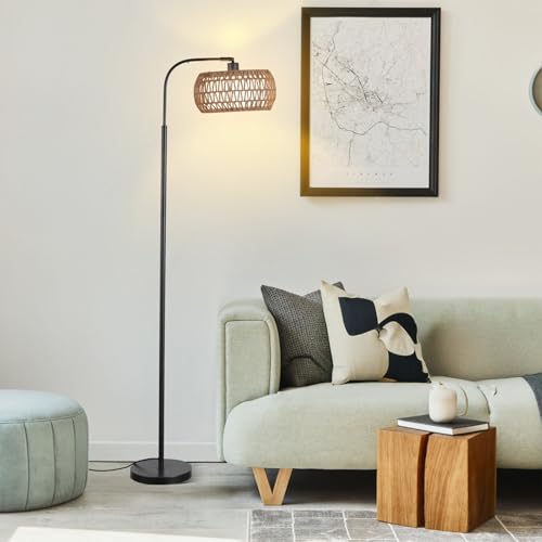 YJSQOEOE Rattan Floor Lamp for Living Room