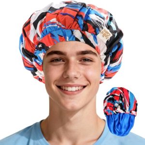 Years calm Shower Cap for Men Waterproof Reusable – Fashion Dual-Layer Design