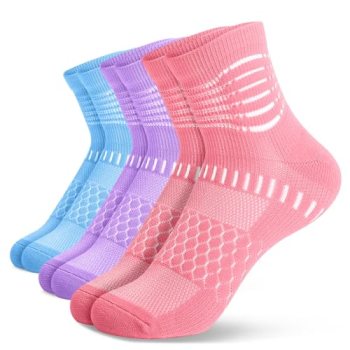 IRAMY Ankle Compression Socks for Women Men Plantar Fasciitis Relief Cushioned A