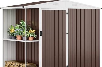 DWVO Outdoor Storage Shed 8x4FT with Rack