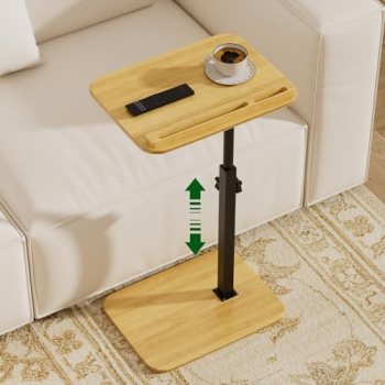 promitop Adjustable Bamboo End Table for Couch