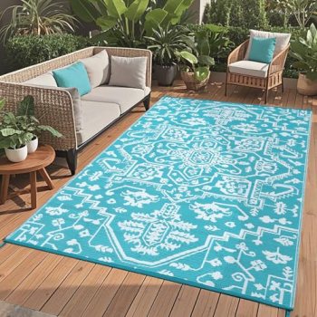 8×10 Large Outdoor Rug for Patio Rugs Waterproof