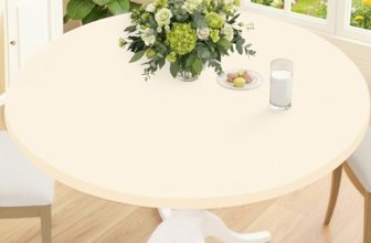 Smiry Round Spandex Tablecloth, Elastic Fitted Washable Tablecloths for 36″-44″