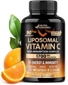 Liposomal Vitamin C 1700 mg – High Absorption Fat Soluble Complex – Antioxidant