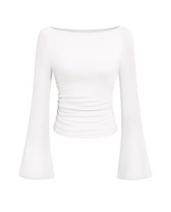 PRETTYGARDEN Womens Long Sleeve Shirts 2026 Spring Crop Going Out Tops Casual Bo