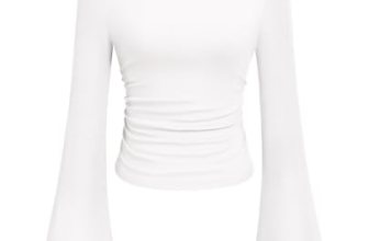 PRETTYGARDEN Womens Long Sleeve Shirts 2026 Spring Crop Going Out Tops Casual Bo