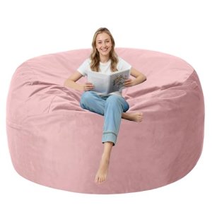 lilanoon 4FT Bean Bag Chair with Ultra Soft Velvet Cover Bean Bag Sofa with Memo