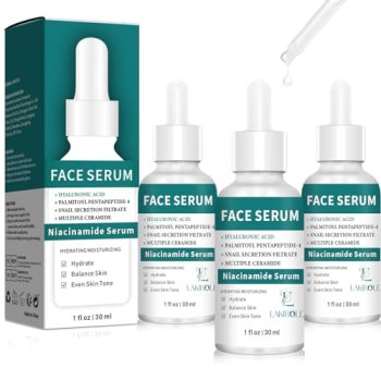 LAKIBOLE 3 Pack 5% Niacinamide Serum with 1% Ceramide T5 & 1% Snail Secretion fo