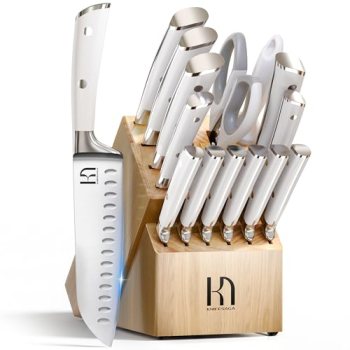 Knife Set Premium, Japanese 15 Pcs High Carbon Stainless Steel Kitchen Knife Blo