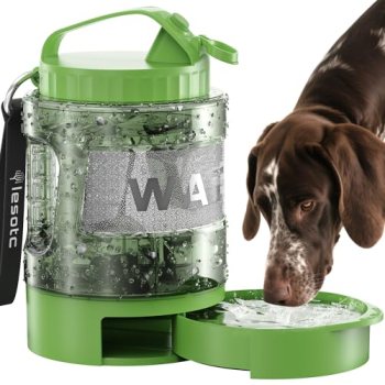 lesotc Portable Dog Water Bowl Dispenser