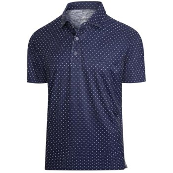 Esabel.C Mens Golf Shirts Print Moisture Wicking Short Sleeve Performance Dry Fi