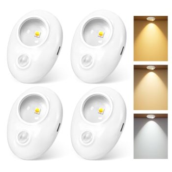 GLARESBOT Motion Sensor Puck Lights 4 Pack
