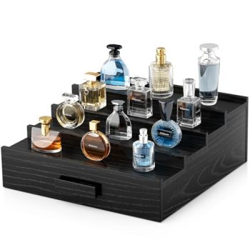 Hrbjunuo Solid Walnut Cologne Organizer for Men