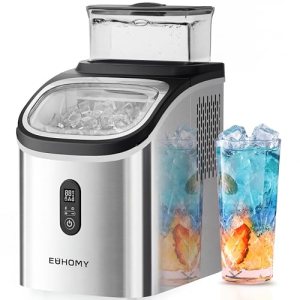 EUHOMY Ice Cube Maker Machine Countertop with External Water Tank