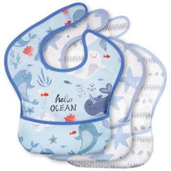 CIVARUA KIDS 3-Pack Waterproof Baby Bibs for Eating