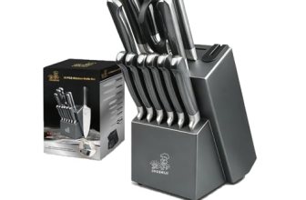 15 Piece Stainless Steel Kitchen Knife Set with Block
