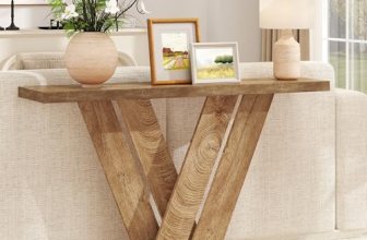 karlott 51 Inch Console Table, Modern V-Shaped Entryway Table